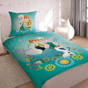 Bavlnené posteľné obliečky Ľadové kráľovstvo - Frozen - motív Elsa & Anna - 100% bavlna - 70 x 90 cm + 140 x 200 cm