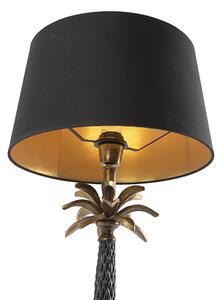 Stolná lampa Art Deco bronzová s čiernym tienidlom 35 cm - Areka