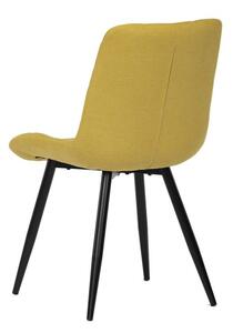 Moderná a pohodlná stolička, žltá látka, nohy čierny kov (a-382 žltá)