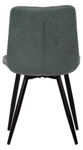 Moderná a pohodlná stolička, zelená látka, nohy čierny kov (a-382 zelená)
