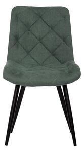 Moderná a pohodlná stolička, zelená látka, nohy čierny kov (a-382 zelená)