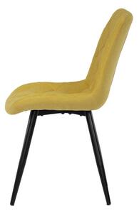 Moderná a pohodlná stolička, žltá látka, nohy čierny kov (a-382 žltá)