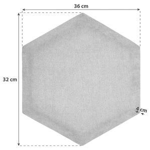 Čalúnený Panel 2ks, 36x32cm Hexagon, Sivá