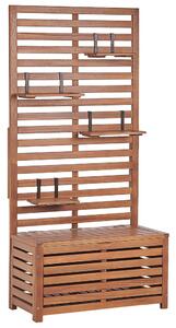 Úložná lavica Akácia, drevo, 170 x 80 cm, nástenný panel, záhradný box, police, balkón