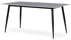 Stôl jedálenský 160x90, doska spekaný kameň v imitácii matného mramoru (a-406M sivý)