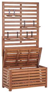 Úložná lavica Akácia, drevo, 170 x 80 cm, nástenný panel, záhradný box, police, balkón