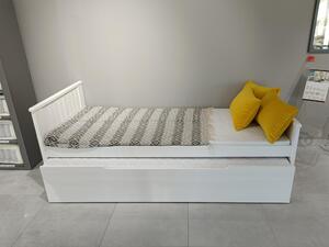 DL Drevená posteľ s prístelkou Tilia 90x200 - biela