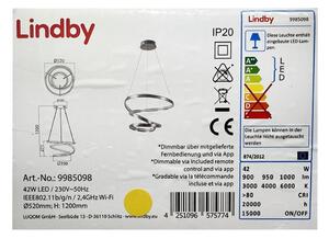 Lindby Lindby - LED Stmievateľný luster na lanku VERIO LED/230V + DO LW0904 + záruka 3 roky zadarmo