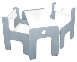 NELLYS Sada nábytku Star - Stôl + 2 x stoličky - sivá