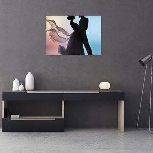 Sklenený obraz - Tanečný pár (70x50 cm)