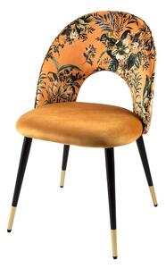 Dizajnová jedálenská stolička Jalisa žltý zamat