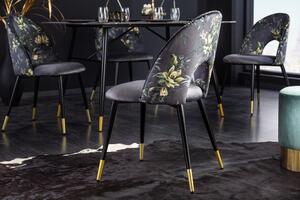 Dizajnová jedálenská stolička Jalisa sivý zamat