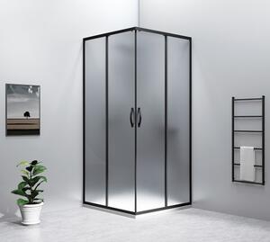 Gelco, SIGMA SIMPLY BLACK sprchové dvere posuvné pre rohový vstup 800 mm, sklo BRICK, GS2480B