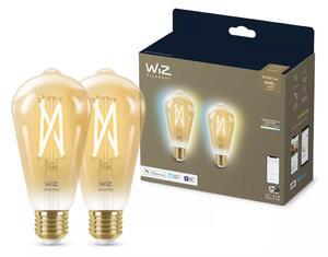 Philips Wiz Tunable white 8719514551077 LED žiarovka Filament E27 ST64 7W/640lm 2000-5000K jantárová 2-set