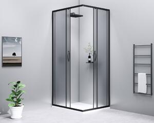Gelco SIGMA SIMPLY BLACK štvorcový sprchovací kút 900x900 mm, rohový vstup, Brick sklo
