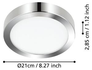 LED stropné svietidlo Fueva 5 IP44 3000K chróm Ø21cm