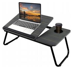 LAP-TABLE Skladací stolík pod notebook, stabilný - čierna farba