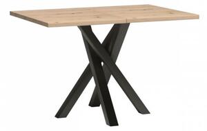 Rozkladací jedálenský stôl ZLAMA - čierny / dub artisan