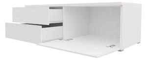 Televízny stolík s LED osvetlením FERNS D 11 - biely / lesklý biely