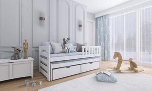 Detská posteľ s prístelkou a šuplíkmi FANI - 80x200, biela
