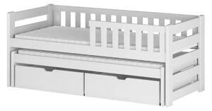 Detská posteľ s prístelkou a šuplíkmi FANI - 80x180, biela