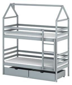 Poschodová posteľ LEANA - 90x200, šedá