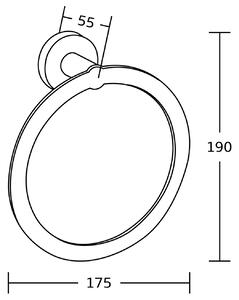 Mexen príslušenstvo, TIBER držiak na uteráky Ring, chróm, 7050532-00