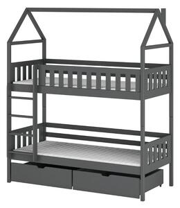 Domčeková posteľ s úložným priestorom DALILA - 90x200, grafit