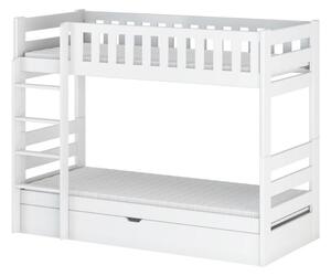 Detská poschodová posteľ ALLA - 90x190, biela