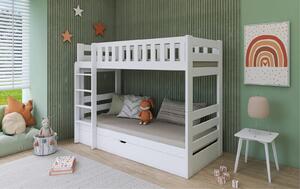 Detská poschodová posteľ ALLA - 90x190, biela