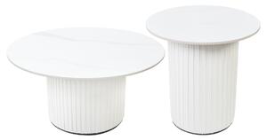 Luxusné konferenčné keramické stolíky biele - sada 2 ks N-853