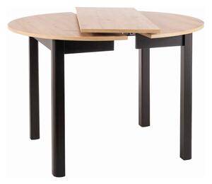Rozkladací jedálenský stôl EMERSON - dub artisan / čierny