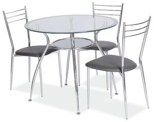 Okrúhly jedálenský stôl ATREY - transparentný / chróm