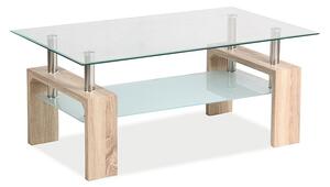 Konferenčný stolík LACO - transparentný / dub sonoma