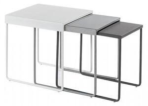 Set odkladacích stolíkov VASCO - biely / šedý