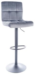 Barová stolička LEONORA - šedá / čierna