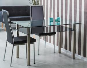 Jedálenský stôl MYSLIBOR - 90x60, transparentný / chróm