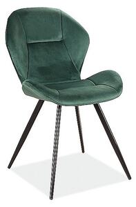 Čalúnená jedálenská stolička GANKA - čierna / zelená