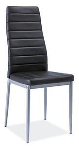 Čalúnená jedálenská stolička HAILEY 2 - hliníková / čierna