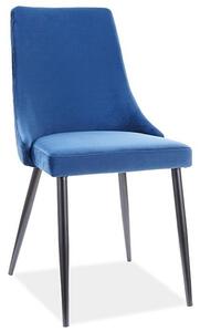 Čalúnená stolička LOTKA 2 - čierna / modrá
