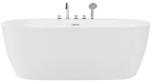 Voľne stojaca vaňa biela akrylát 170 x 80 cm oválny tvar pre 1 osobu moderný štýl kúpeľňa