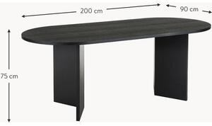 Oválny drevený jedálenský stôl Toni, 200 x 90 cm