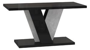 Dizajnový konferenčný stolík ANDREJ - čierny lesk / betón