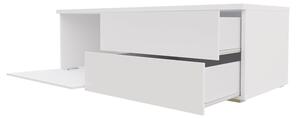Stolík pod televíziu DESANA 1P - šírka 100 cm, biely / šedý