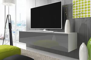 Stolík pod televíziu LODI - šírka 100 cm, biely / šedý
