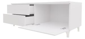 Stolík pod televíziu DESANA 2P - šírka 100 cm, biely / šedý