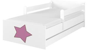 Baby Boo detská posteľ Max Gravir Biela Hviezdička ružová 160x80 cm