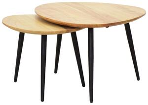 SADA KONFERENČNÝCH STOLÍKOV, čierna, farba akácie, drevo, kov, 74/68/45 cm Carryhome - Stolíky do obývačky