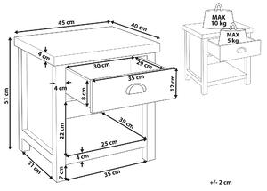 Nočný stolík sivé svetlé drevo drevotrieska 1 zásuvka obdĺžniková moderný nábytok