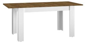 Rozkladací jedálenský stôl BRIANA - 140x82, biely / dub lefkas